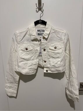 Walter Baker White Denim Cropped Jacket - XS
